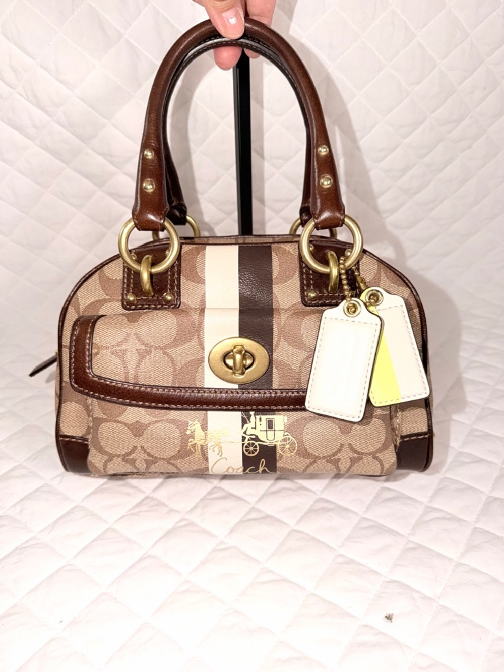 Coach Heritage Stripe Small Domed Handbag